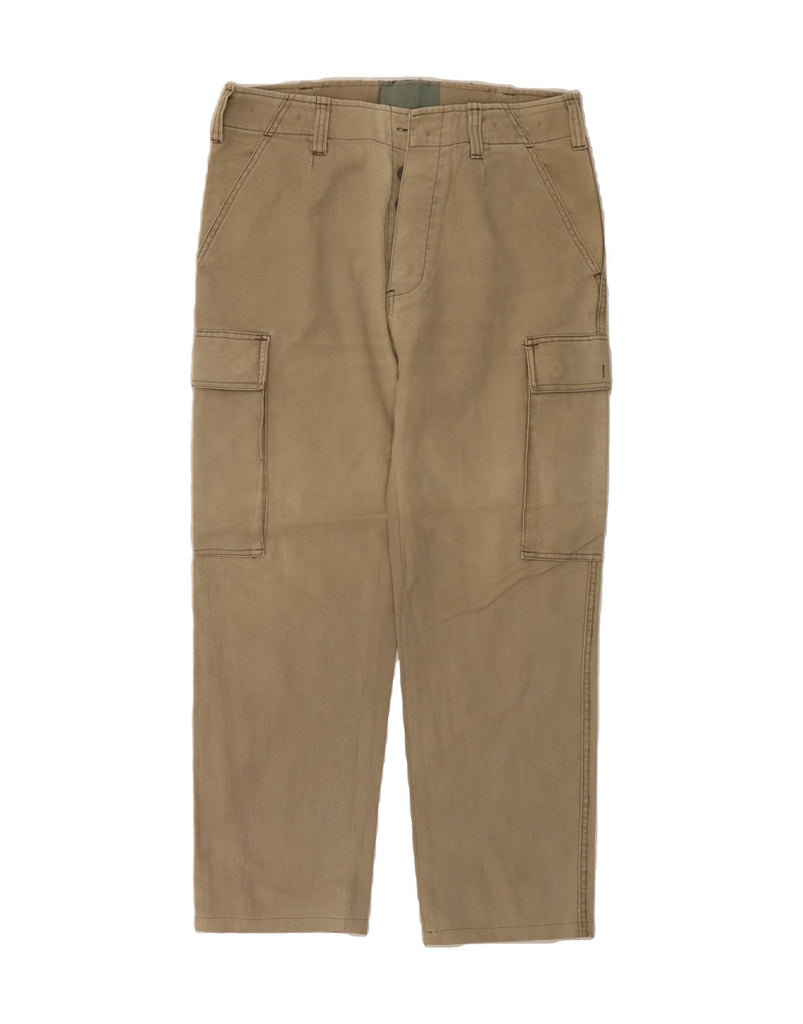 VINTAGE Mens Straight Cargo Trousers W34 L26 Beige Vintage Vintage and Second-Hand Vintage from Messina Hembry 