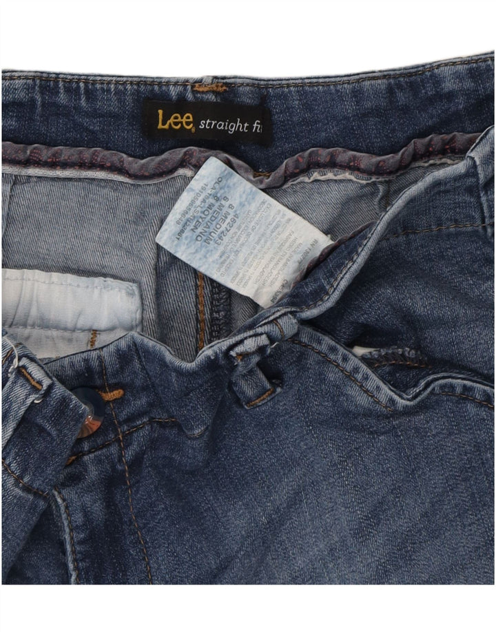 LEE Womens Straight Fit Denim Shorts US 8 Medium W30  Navy Blue Cotton
