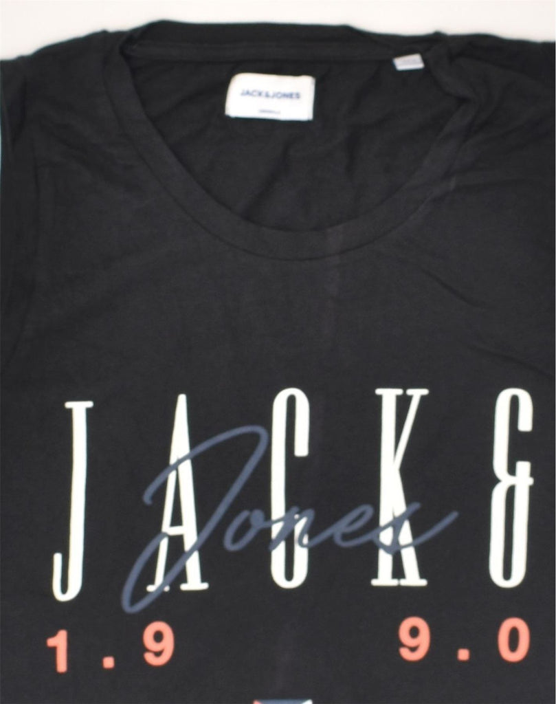 JACK & JONES Mens Graphic Vest Top Medium Navy Blue Cotton | Vintage Jack & Jones | Thrift | Second-Hand Jack & Jones | Used Clothing | Messina Hembry 