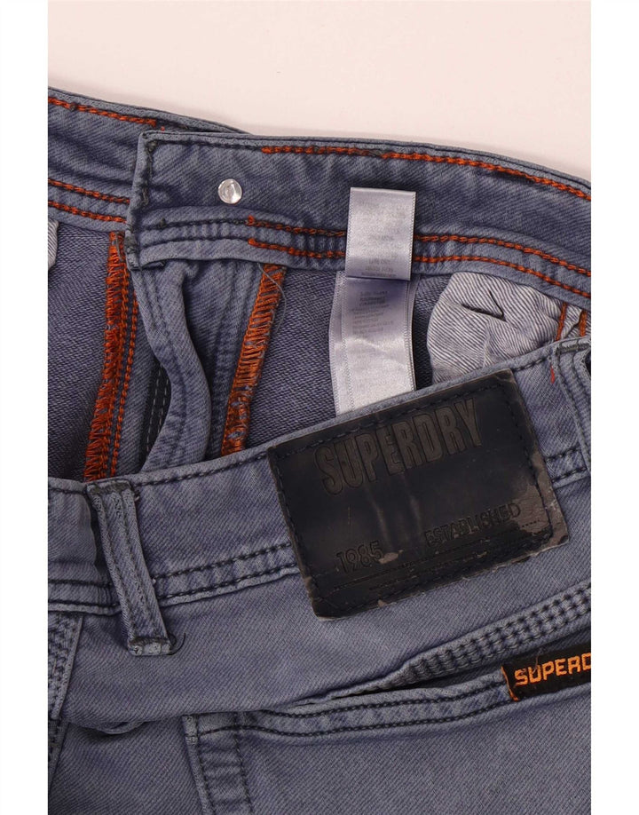 Superdry Mens Slim Chino Trousers W32 L29 Grey Cotton