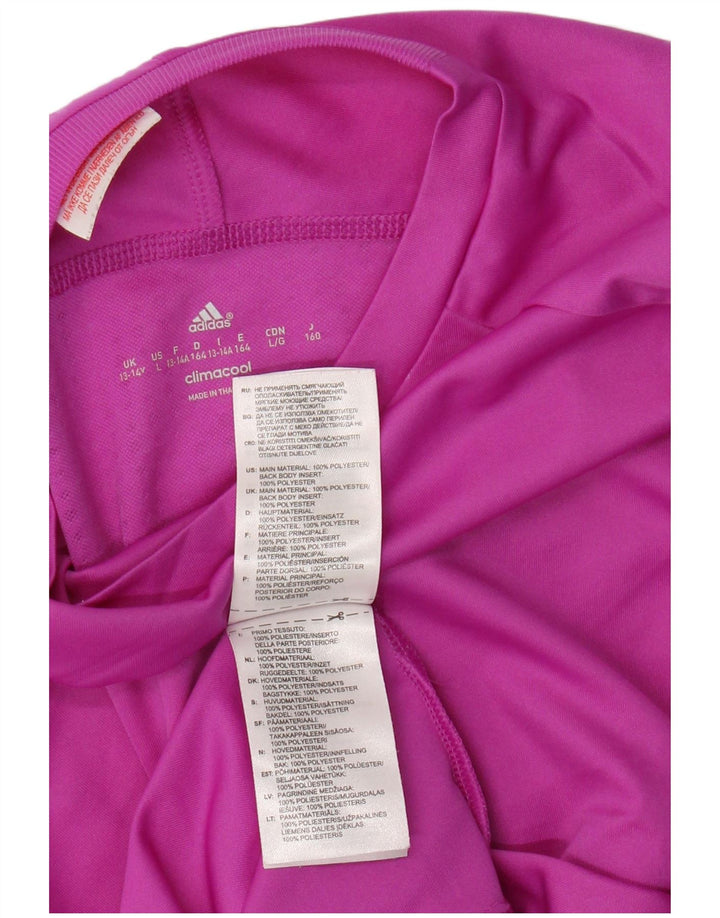 Adidas Girls Climacool T-Shirt Top 13-14 Years Pink Polyester