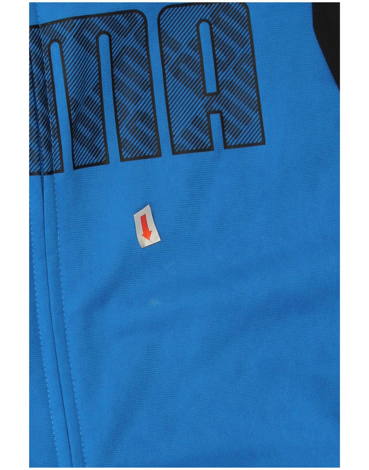 Puma Boys Graphic Tracksuit Top Jacket 13-14 Years Blue Colourblock