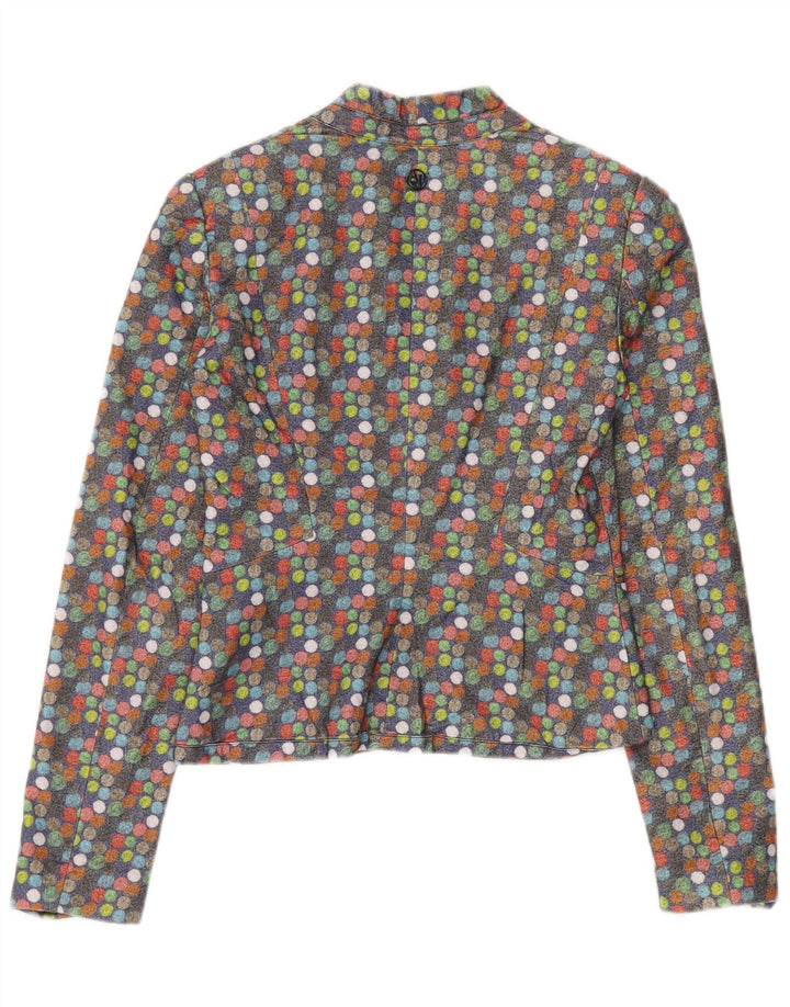 ARMANI JEANS Womens Blazer Jacket IT 40 Small Multicoloured Polka Dot