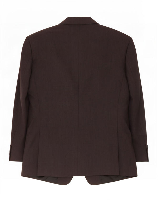 Valentino Mens 3 Button Blazer Jacket IT 56 3XL Brown Virgin Wool