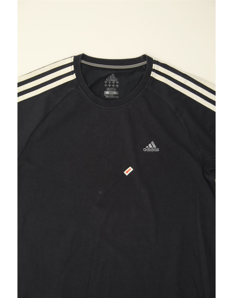 ADIDAS Mens Climalite T-Shirt Top Small Navy Blue Cotton Vintage Adidas and Second-Hand Adidas from Messina Hembry 
