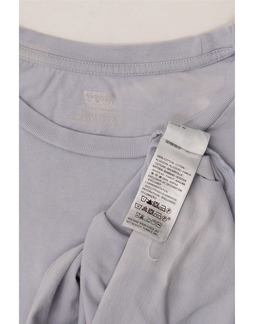 Levi's Womens T-Shirt Top UK 16 Large Blue Cotton