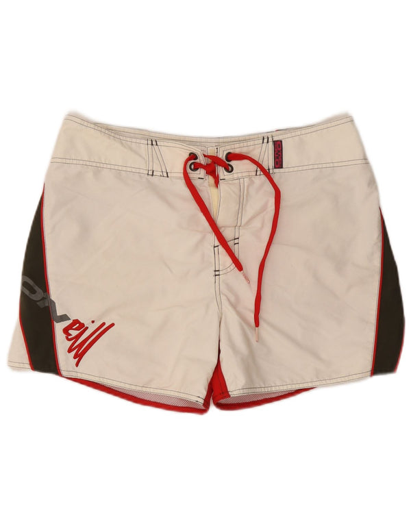O'NEILL Mens Graphic Swimming Shorts Medium  White Colourblock Polyester