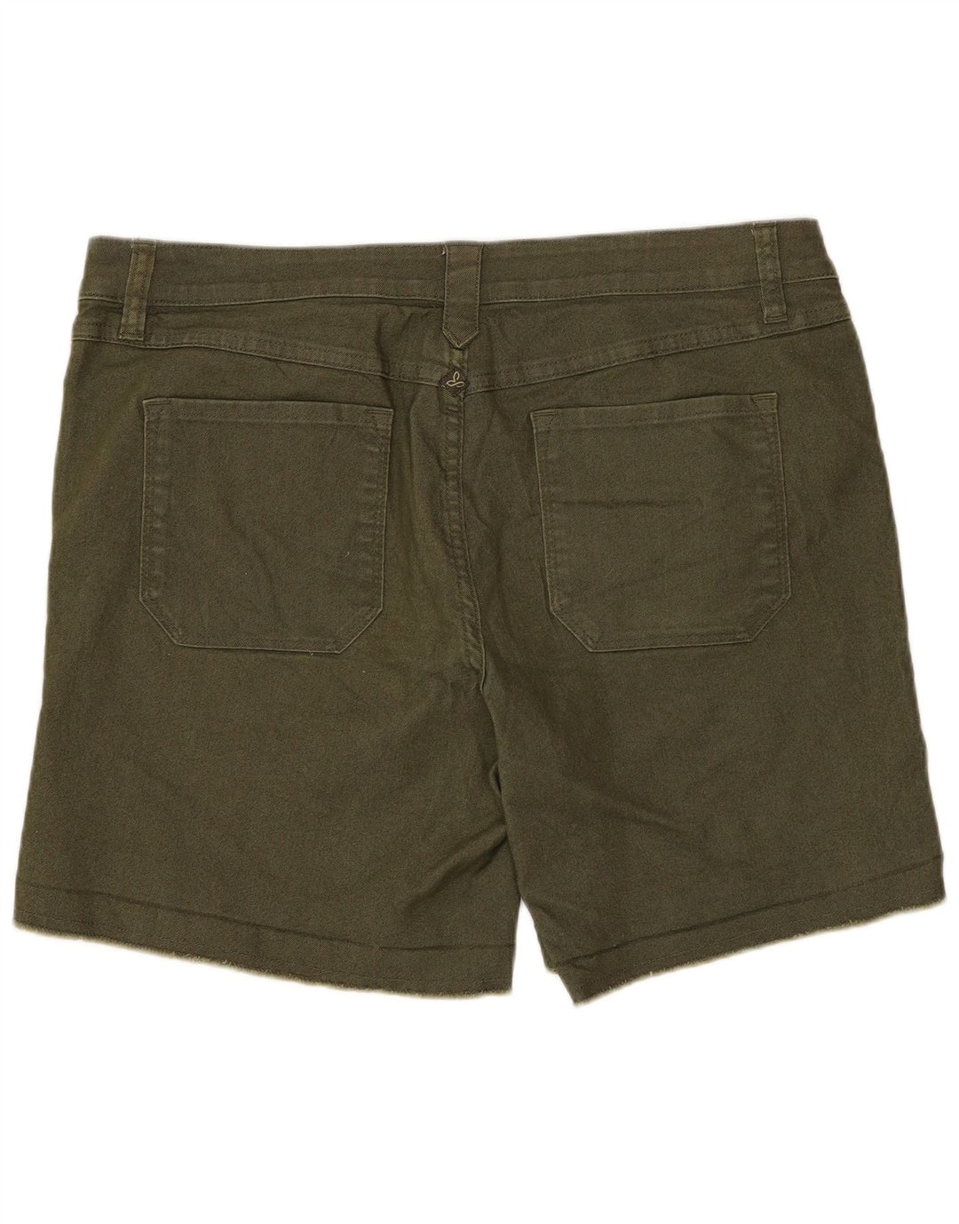 PRANA Womens Denim Shorts US 12 Large L34  Khaki Cotton