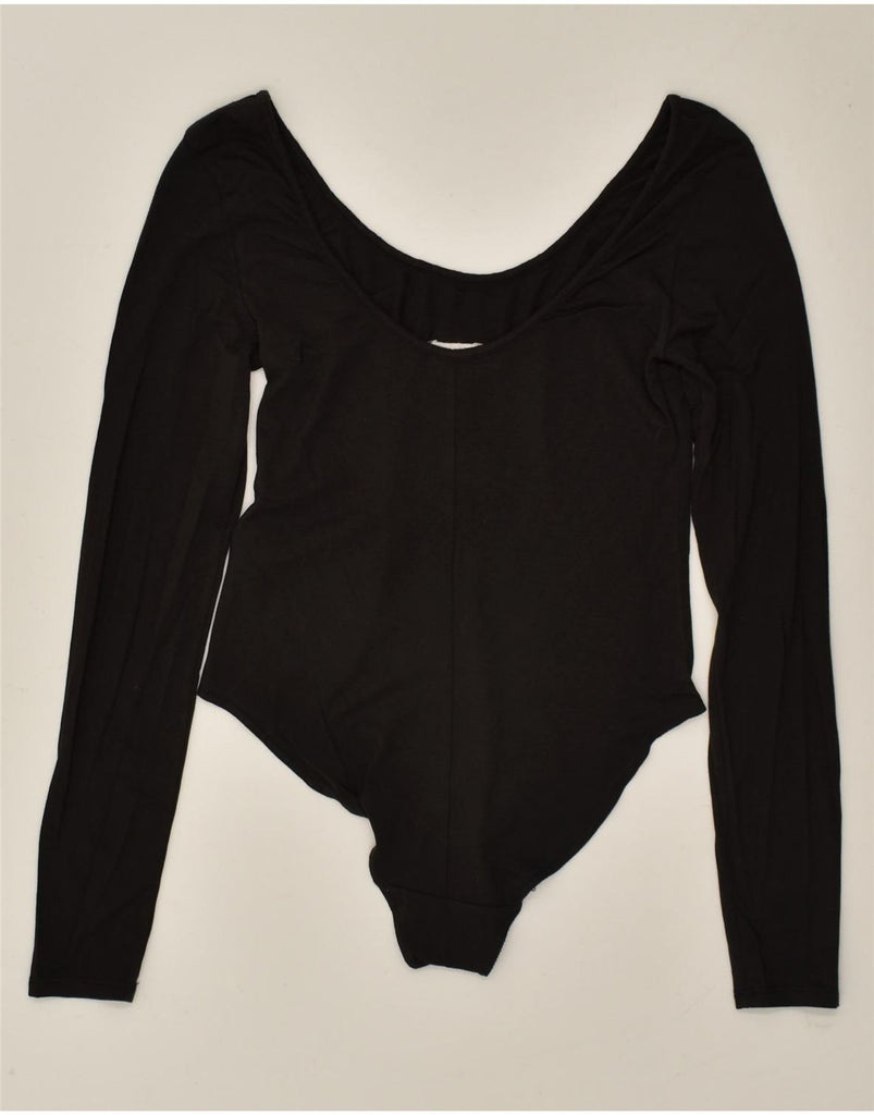 LEVI'S Womens Graphic Long Sleeve Bodysuit UK 12 Medium Black | Vintage Levi's | Thrift | Second-Hand Levi's | Used Clothing | Messina Hembry 
