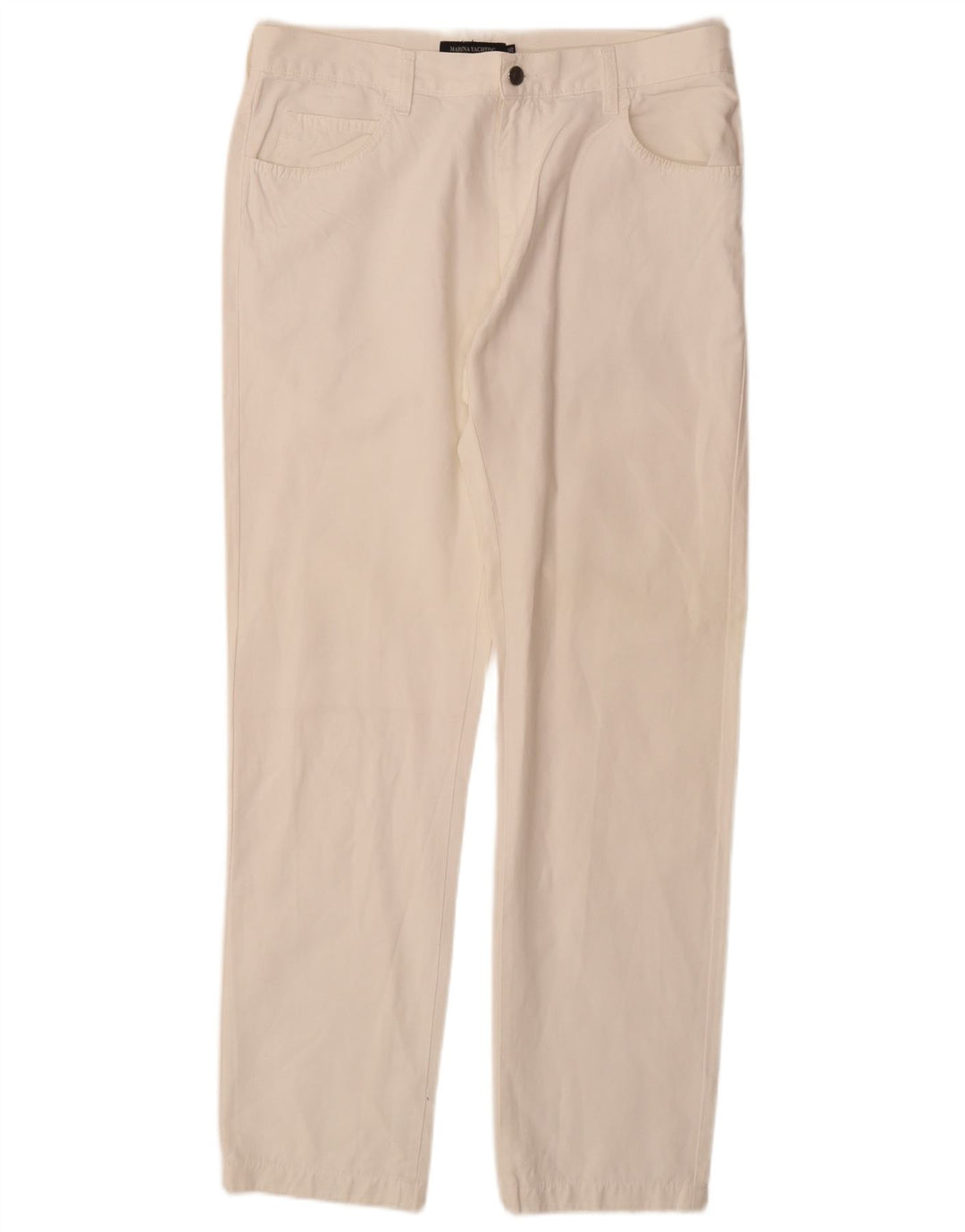 MARINA YACHTING Mens Straight Casual Trousers W36 L31 White Cotton