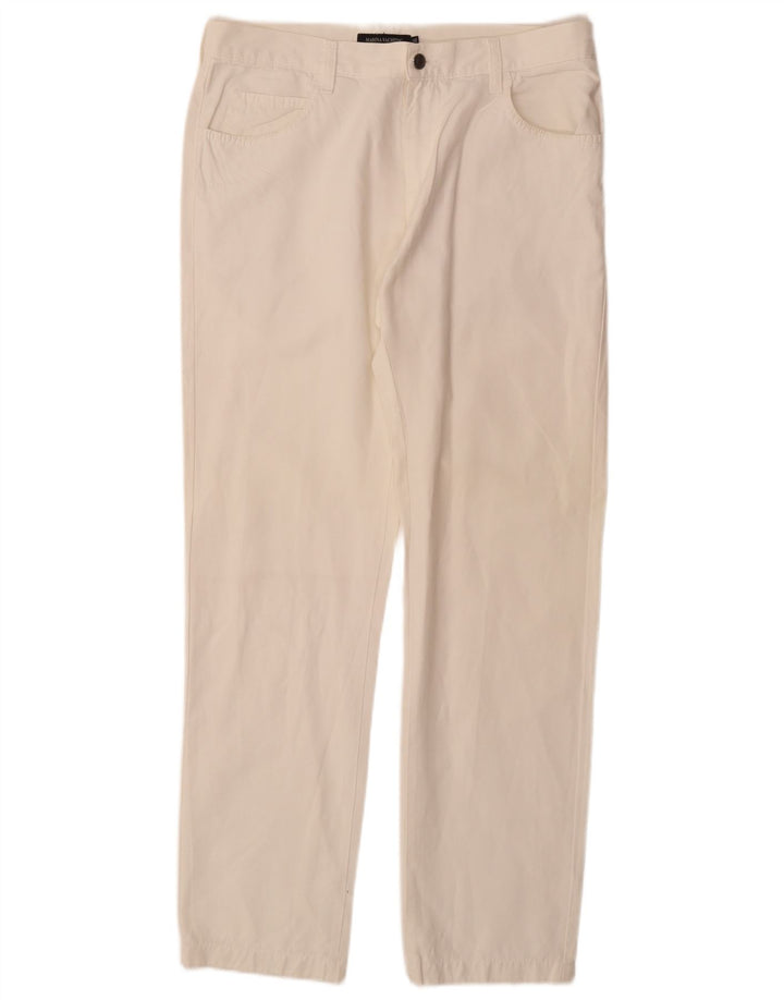 MARINA YACHTING Mens Straight Casual Trousers W36 L31 White Cotton