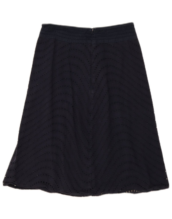 Fat Face Womens A-Line Skirt UK 6 XS W26 Navy Blue Cotton