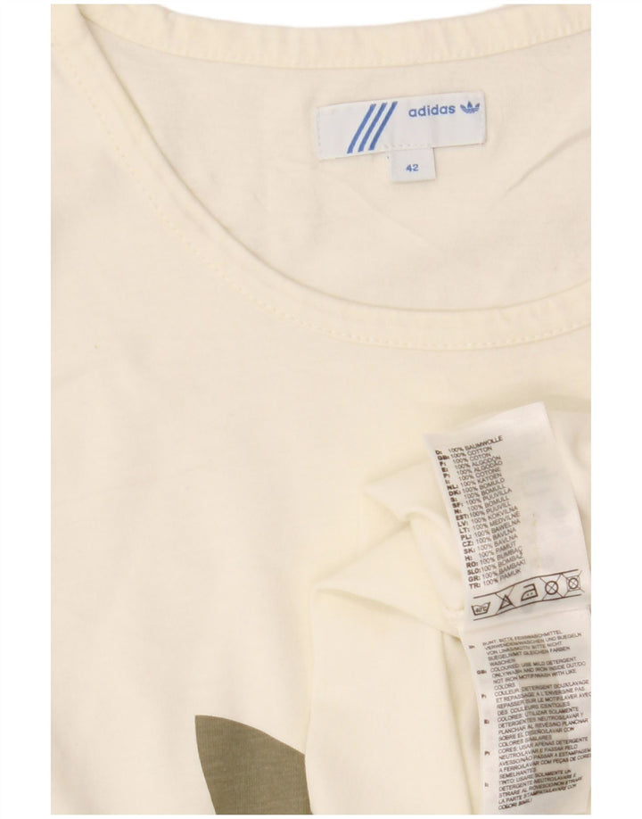 ADIDAS Womens Graphic T-Shirt Top IT 42 Medium White Cotton