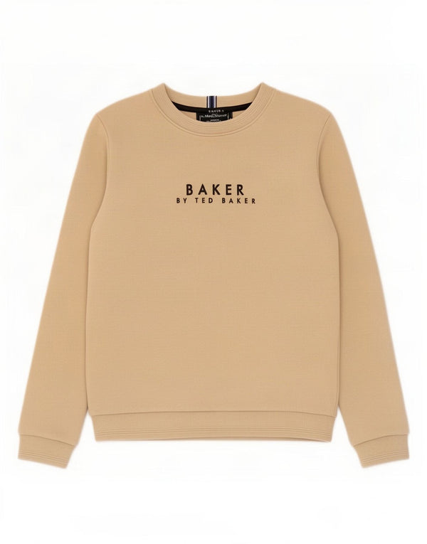 Ted Baker Boys Graphic Sweatshirt Jumper 10-11 Years Beige Cotton