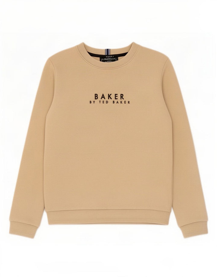 Ted Baker Boys Graphic Sweatshirt Jumper 10-11 Years Beige Cotton