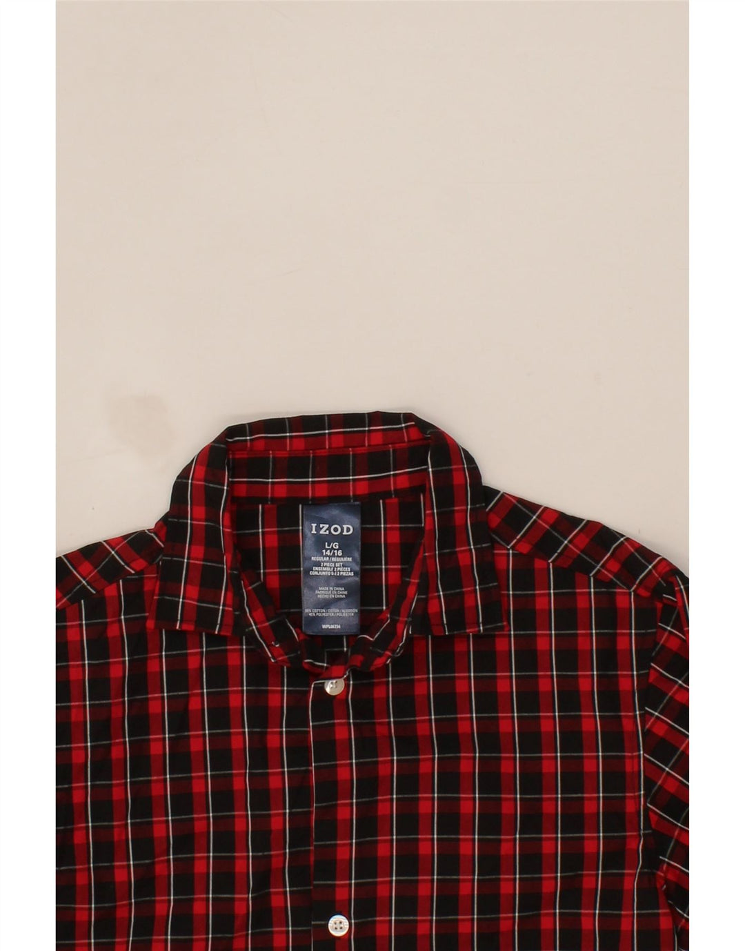 IZOD Boys Flannel Shirt 14-15 Years Large Red Check Cotton Vintage Izod and Second-Hand Izod from Messina Hembry 