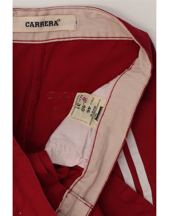 Carrera Mens Straight Trousers W31 L31 Red Cotton