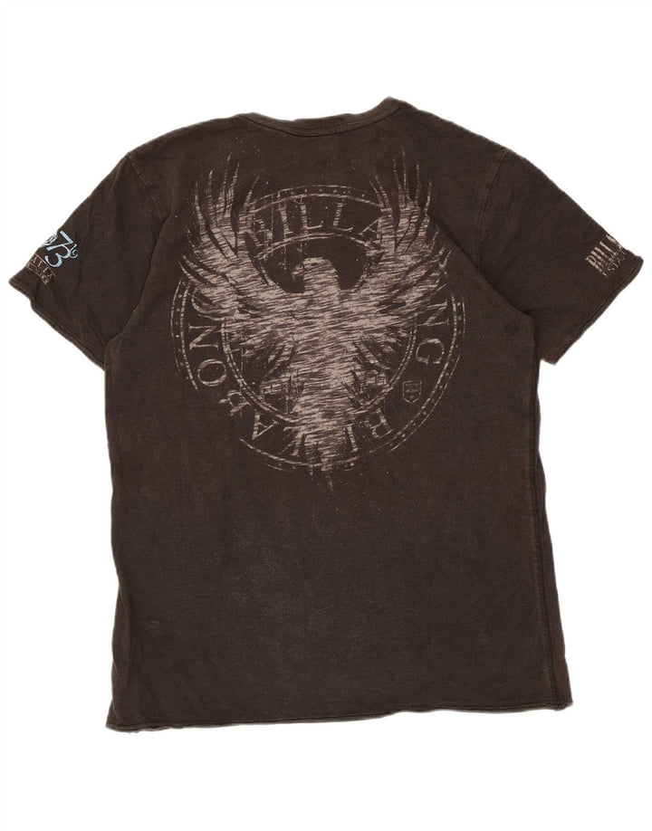 Billabong Mens Slim Fit Graphic T-Shirt Top Medium Brown Cotton