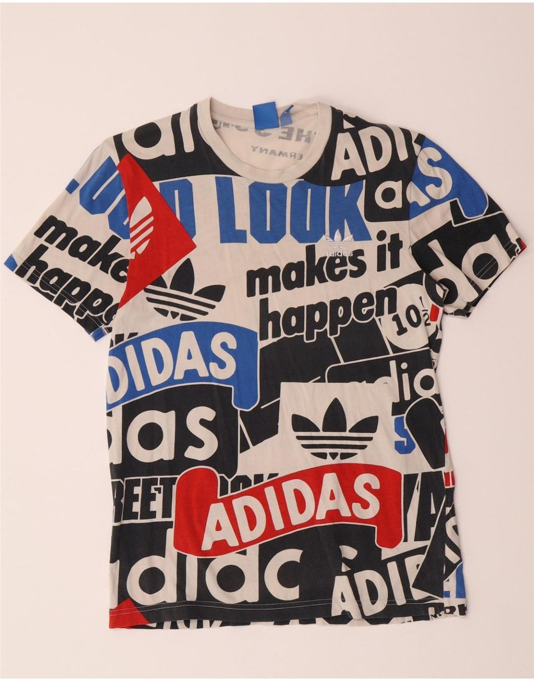 ADIDAS Mens Graphic T-Shirt Top Small Multicoloured Cotton Vintage Adidas and Second-Hand Adidas from Messina Hembry 