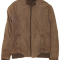 Zen Mens Bomber Leather Jacket IT 48 Medium Brown Leather