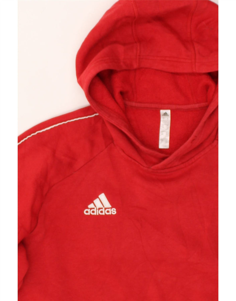 ADIDAS Womens Hoodie Jumper UK 14 Medium Red Cotton | Vintage Adidas | Thrift | Second-Hand Adidas | Used Clothing | Messina Hembry 