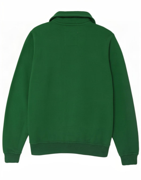 Crew Clothing Mens Zip Neck Sweatshirt Jumper XS Green Cotton