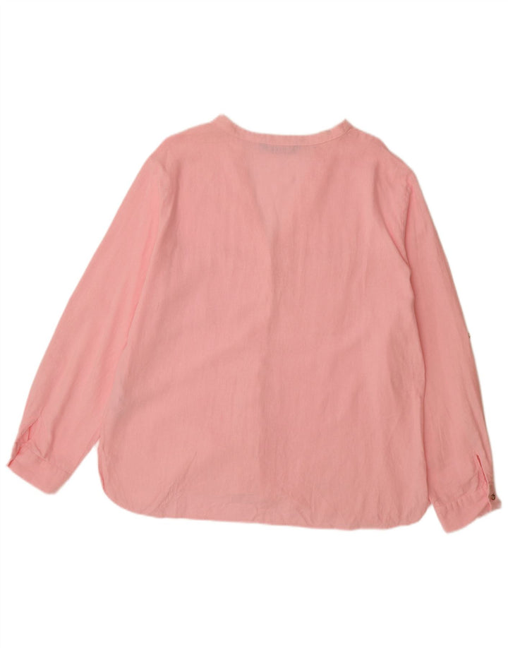 ZARA Womens Shirt UK 20 2XL Pink Linen