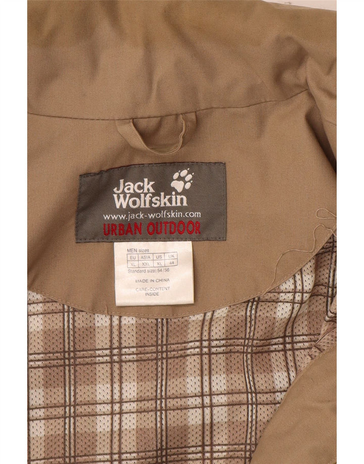 Jack Wolfskin Mens Hooded Utility Jacket UK 44 XL Beige Polyester