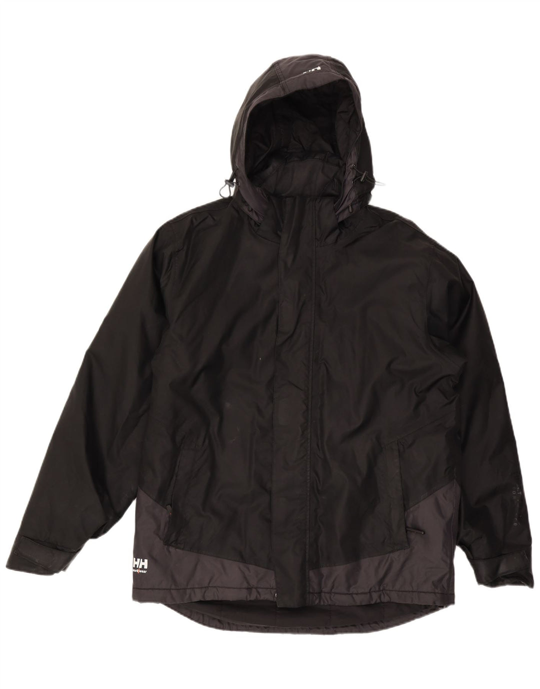 Helly Hansen Mens Hooded Windbreaker Jacket UK 40 Large Black Colourblock