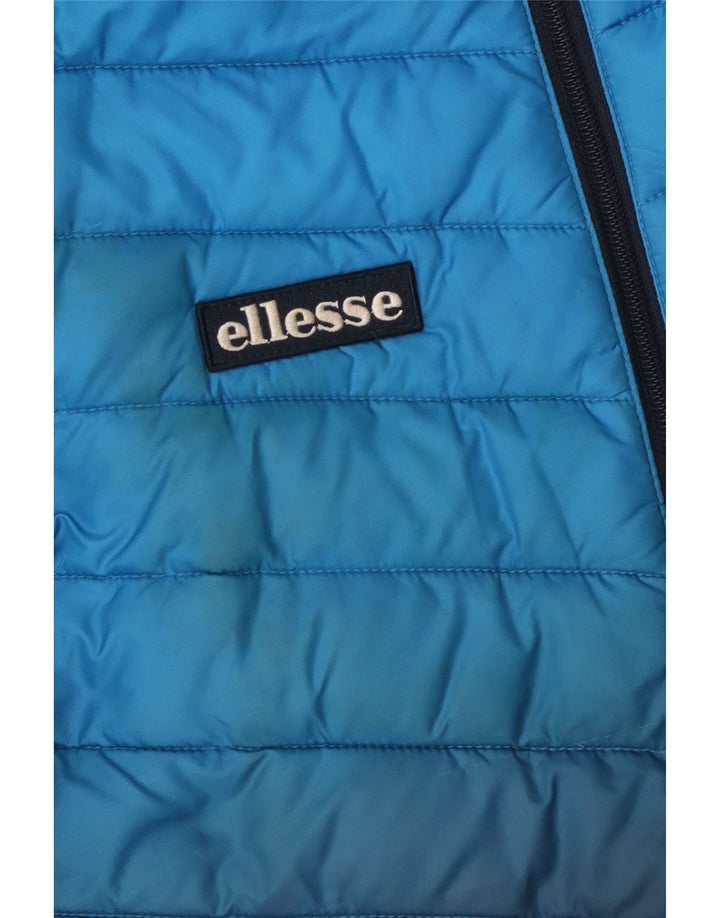 Ellesse Boys Hooded Padded Jacket 13-14 Years Blue Colourblock Polyester