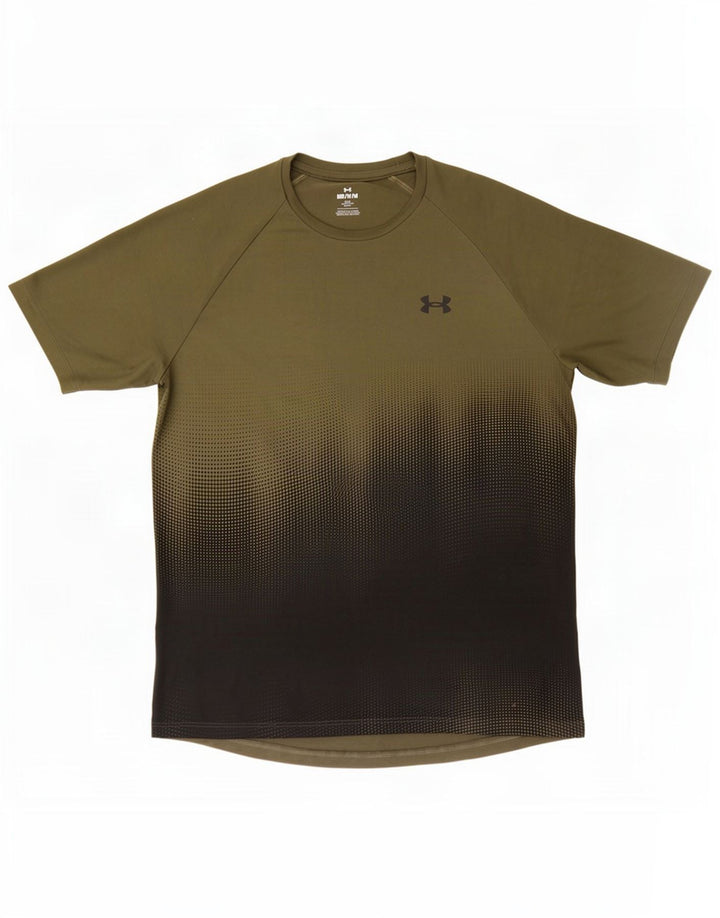 Under Armour Mens T-Shirt Top Medium Green Tie Dye Polyester