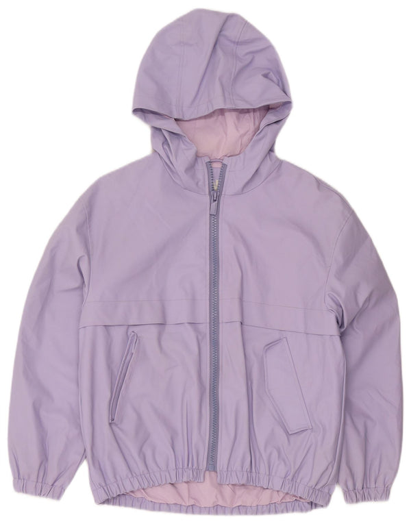 Zara Girls Hooded Rain Jacket 13-14 Years Purple Polyethylene