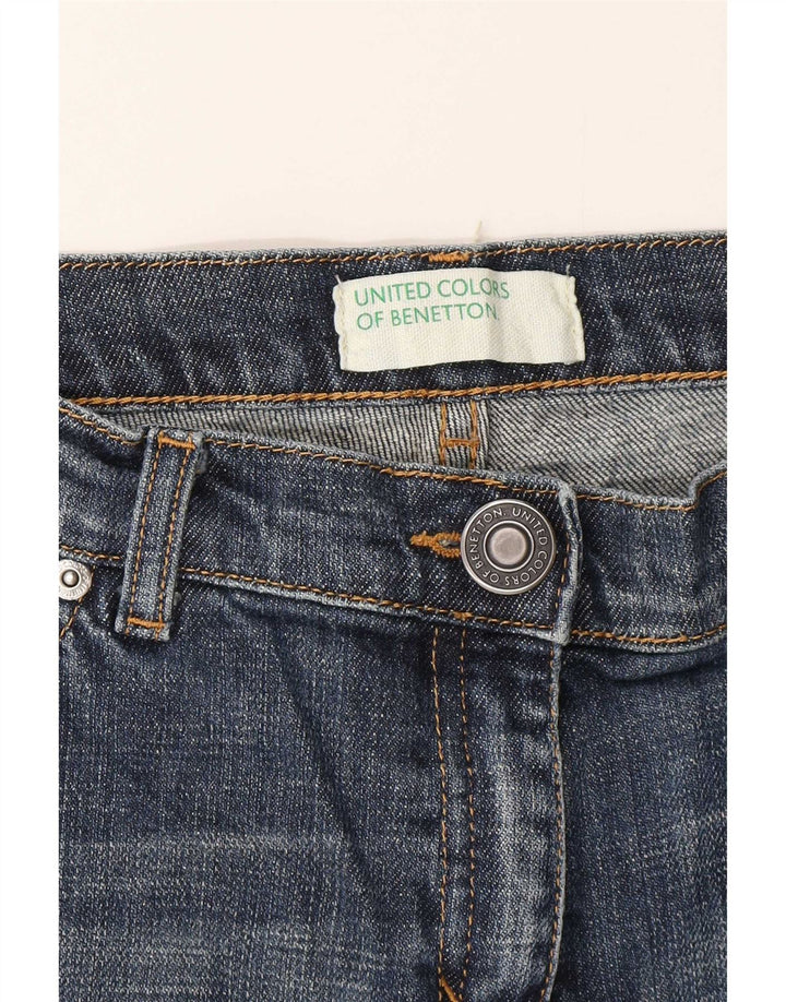 Benetton Womens Crop Straight Jeans W32 L25 Blue