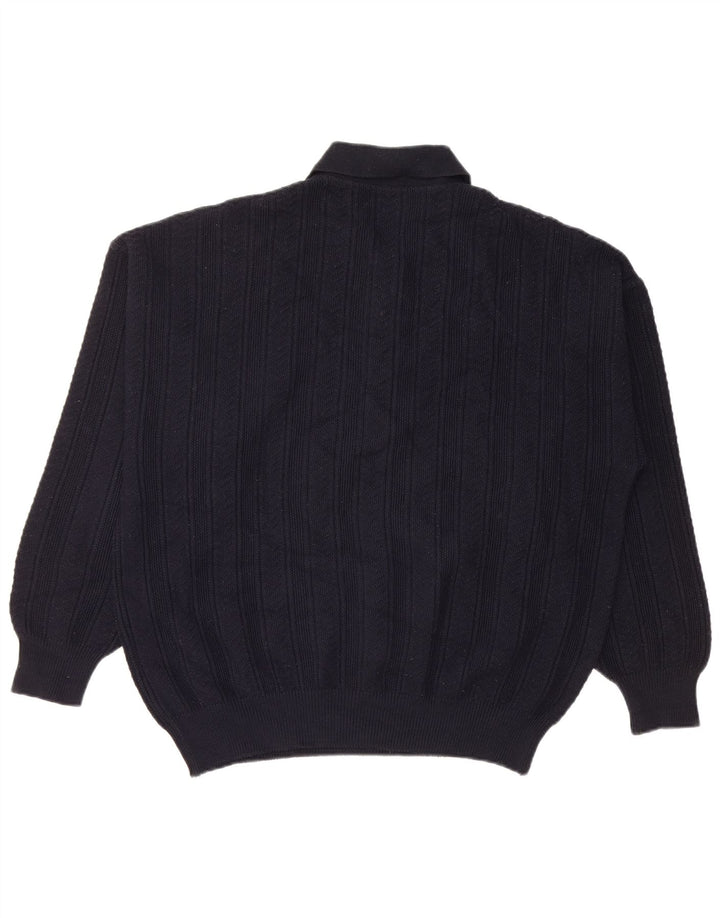 Il Granchio Mens Polo Neck Jumper Sweater Large Navy Blue