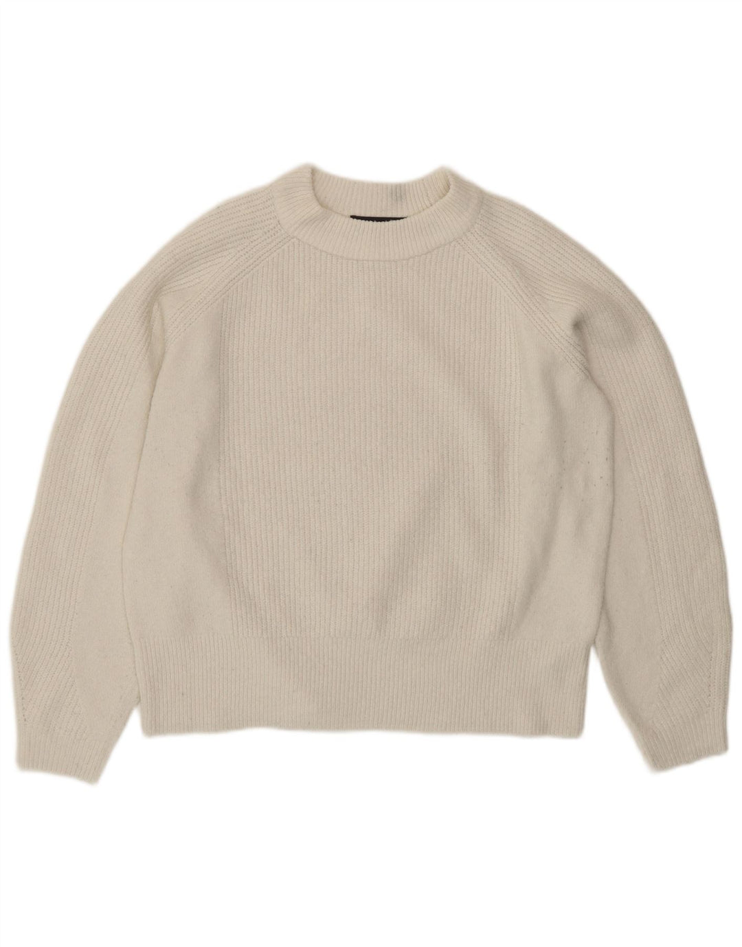 Marks & Spencer Womens Crew Neck Jumper Sweater UK 14 Medium White Acrylic
