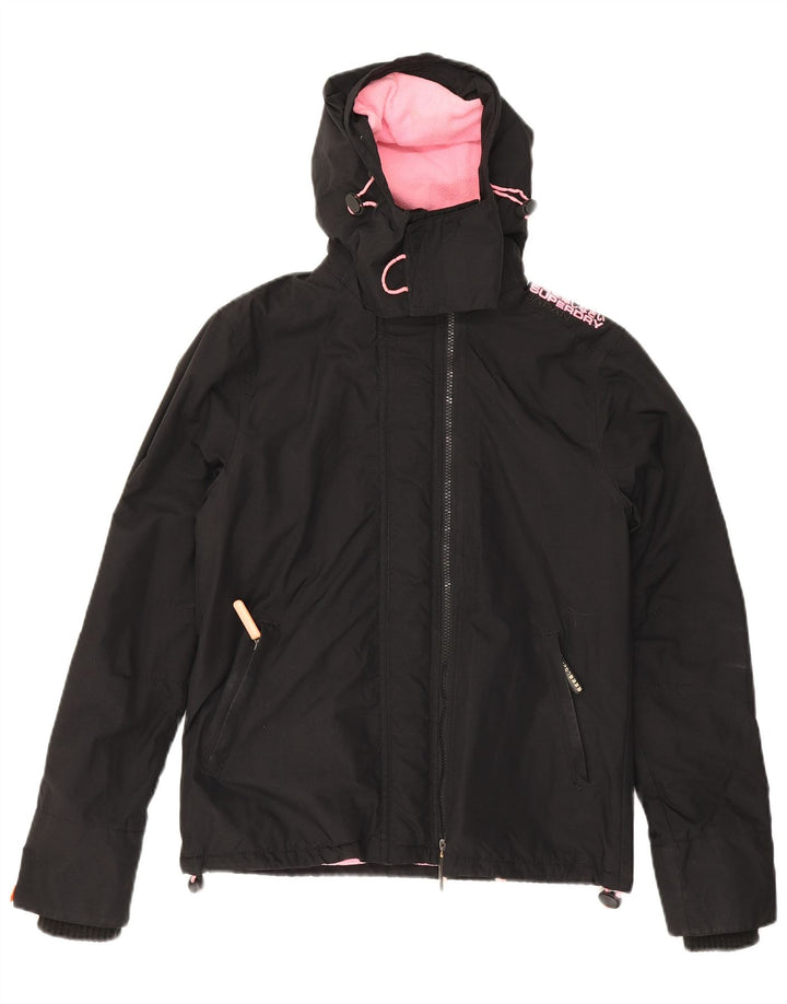 Superdry Womens The Windcheater Windbreaker Jacket UK 12 Medium Black