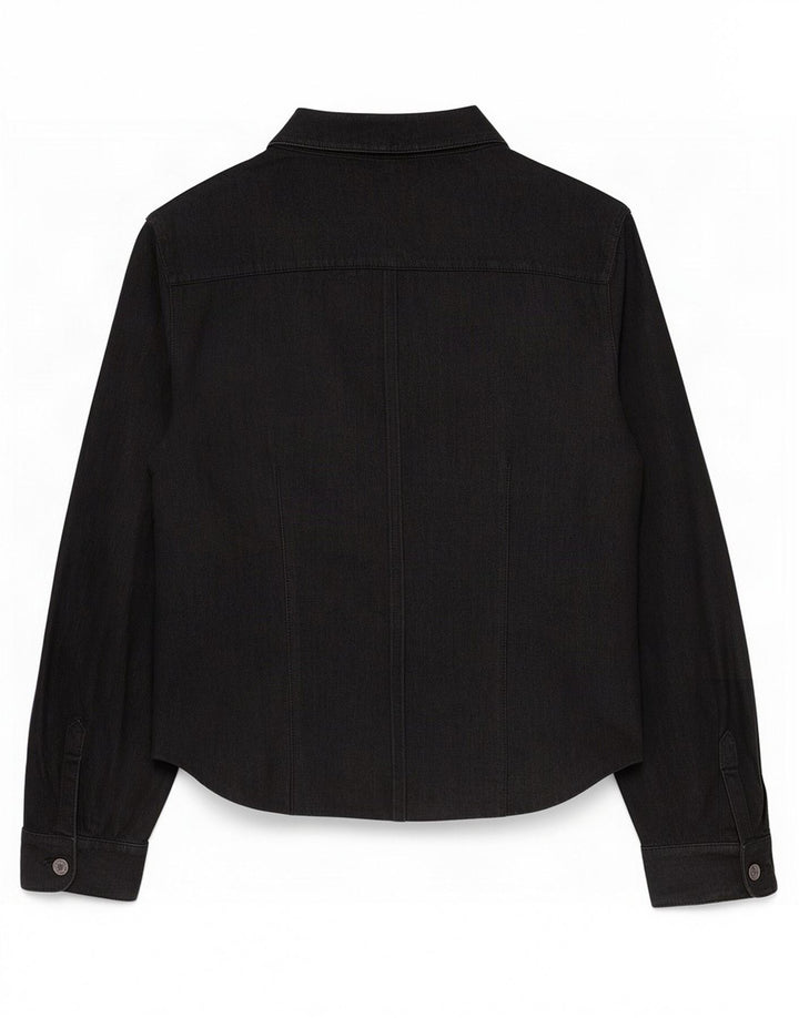 Vintage Womens Leather Shirt IT 50 XL Black