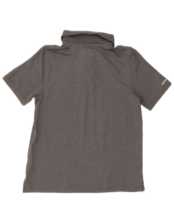 Under Armour Boys Heat Gear Polo Shirt 11-12 Years Large Grey Polyester
