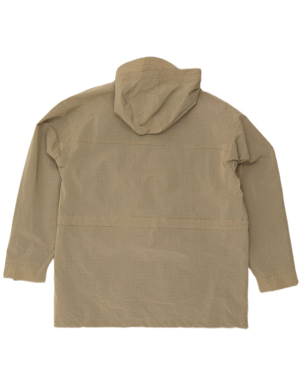 Element Mens Hooded Rain Jacket UK 40 Large Beige Check Polyamide