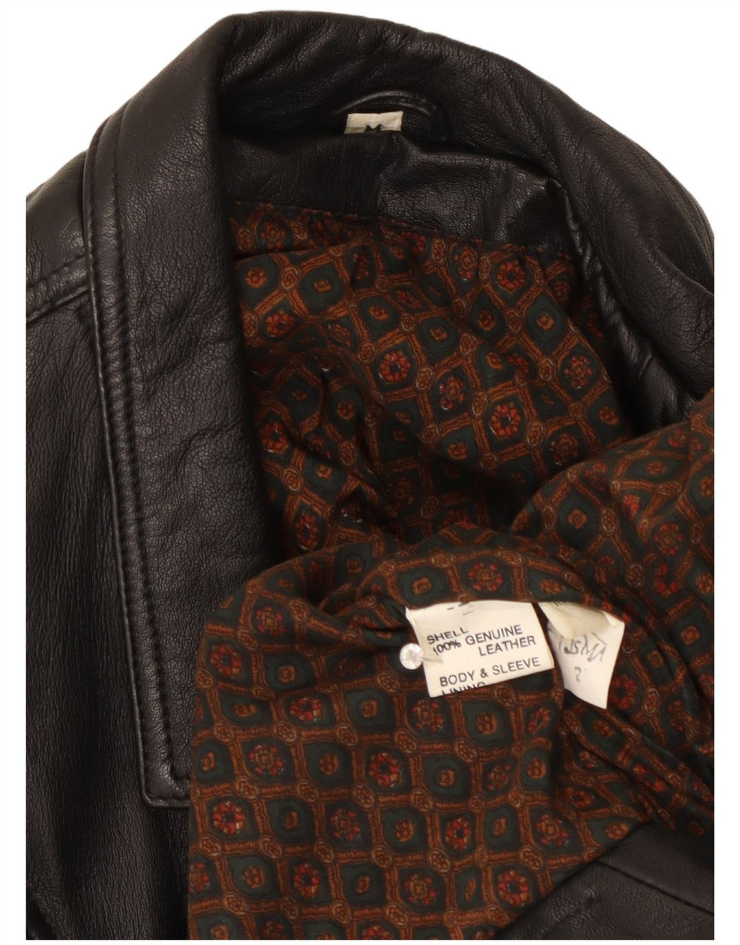 Vintage Womens Leather Biker Jacket UK 14 Medium Black Leather