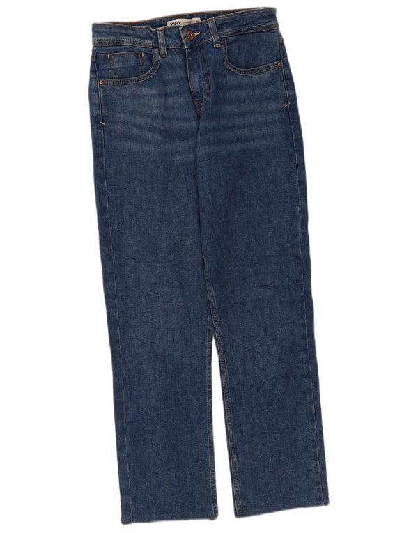 Zara Womens Crop Straight Jeans EU 36 XS W26 L25 Blue