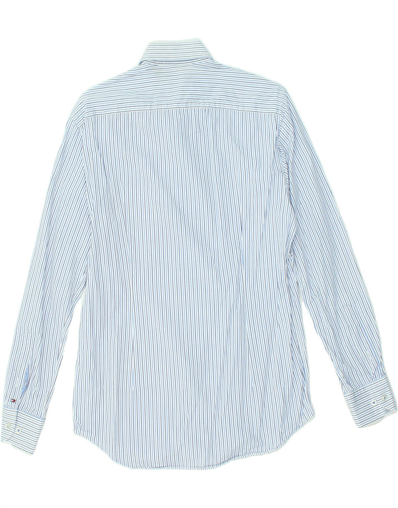 TOMMY HILFIGER Mens Fitted Shirt Size 14  1/2 37 Small Blue Striped Cotton | Vintage Tommy Hilfiger | Thrift | Second-Hand Tommy Hilfiger | Used Clothing | Messina Hembry 