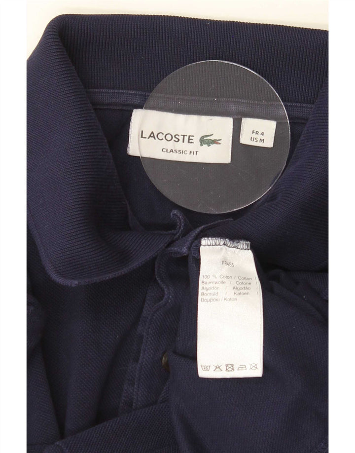 Lacoste Mens Classic Fit Polo Shirt Size 4 Medium Navy Blue Cotton