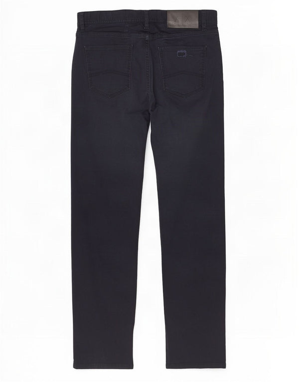 Armani Exchange Mens Relaxed Fit Straight Casual Trousers W32 L31 Navy Blue