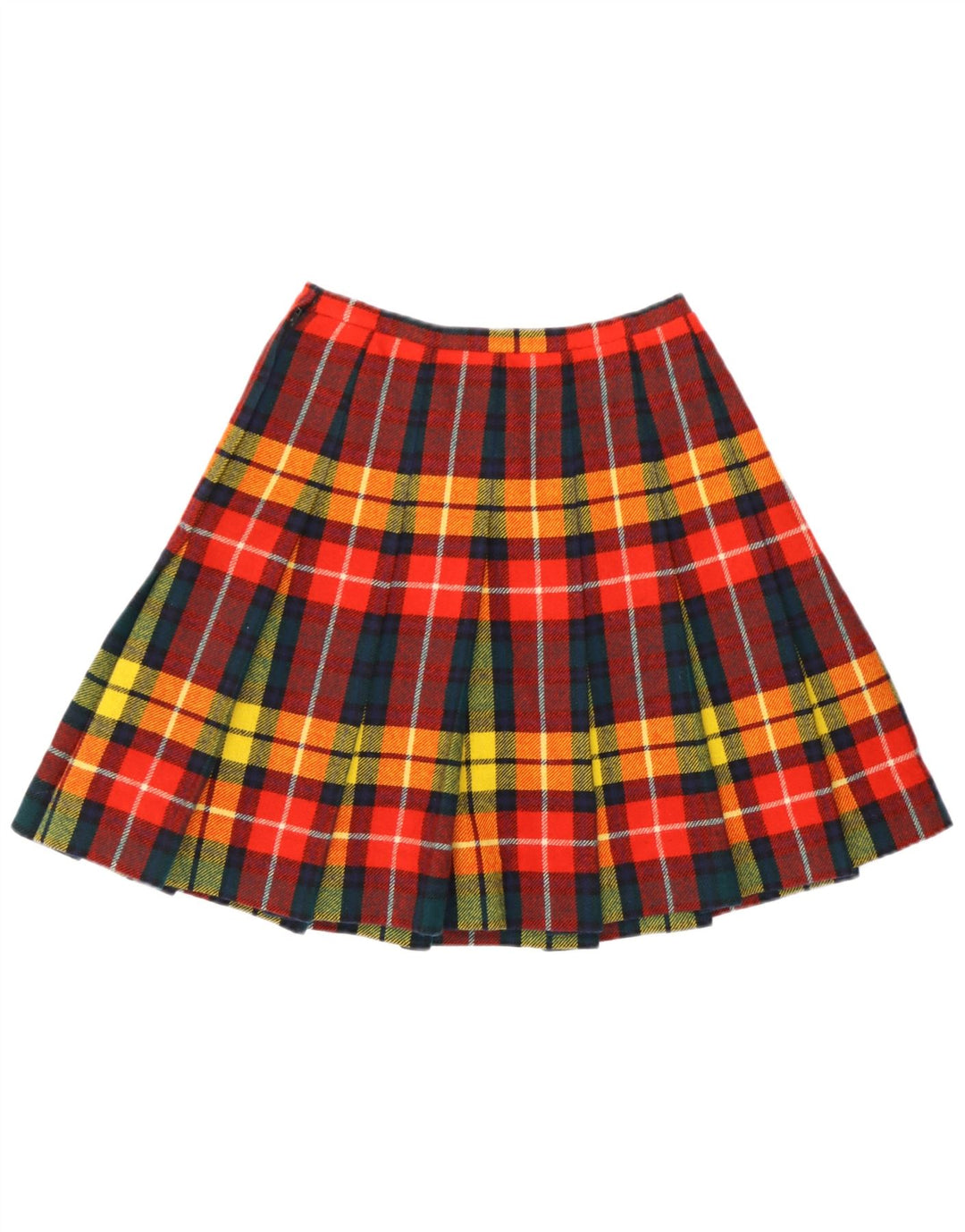 Vintage Womens Knife Pleated Skirt W26 Small  Multicoloured Plaid