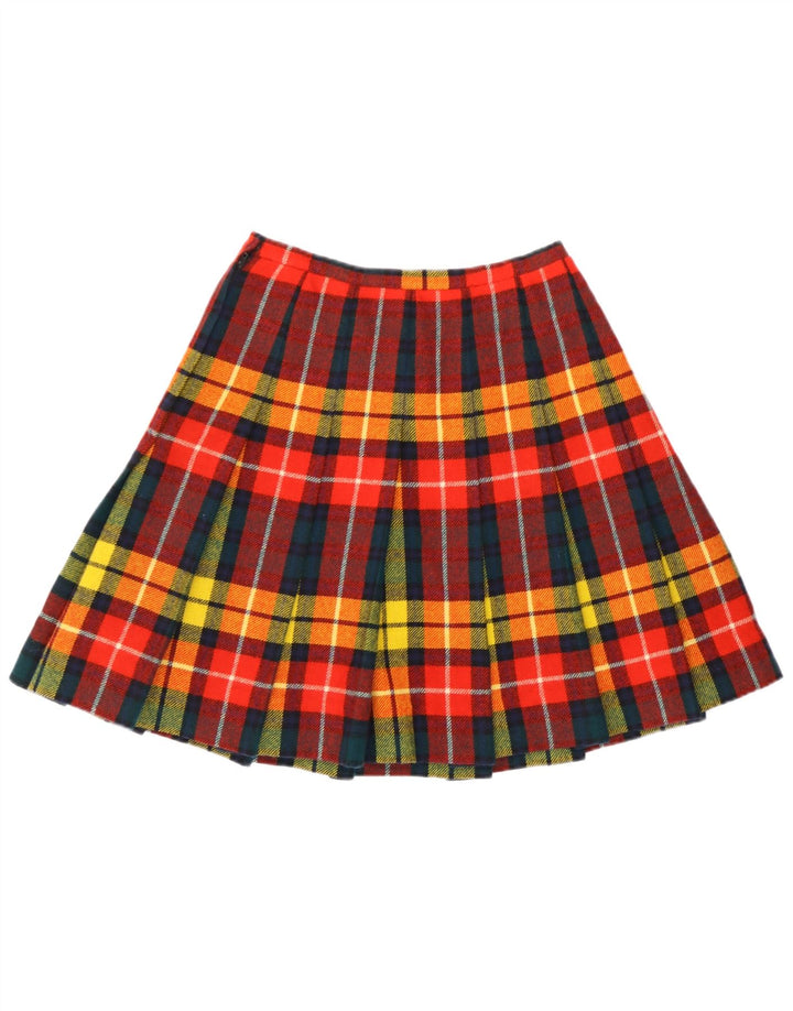 Vintage Womens Knife Pleated Skirt W26 Small  Multicoloured Plaid
