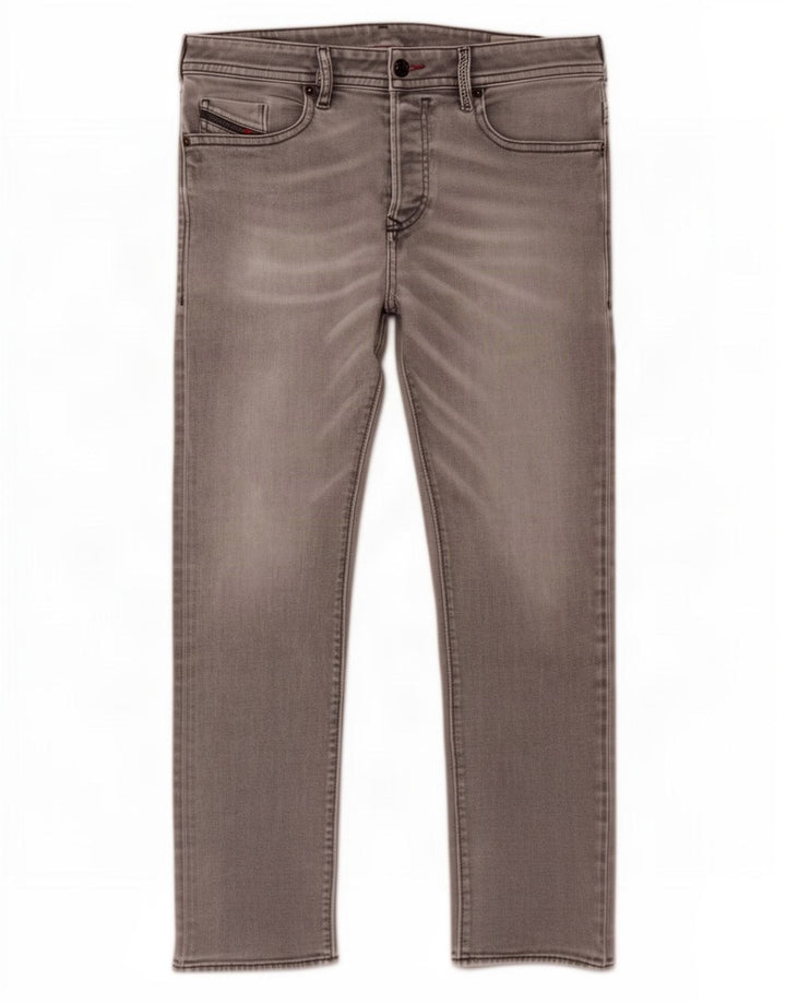 Diesel Mens Buster Regular Tapered Jeans W31 L29 Grey Cotton