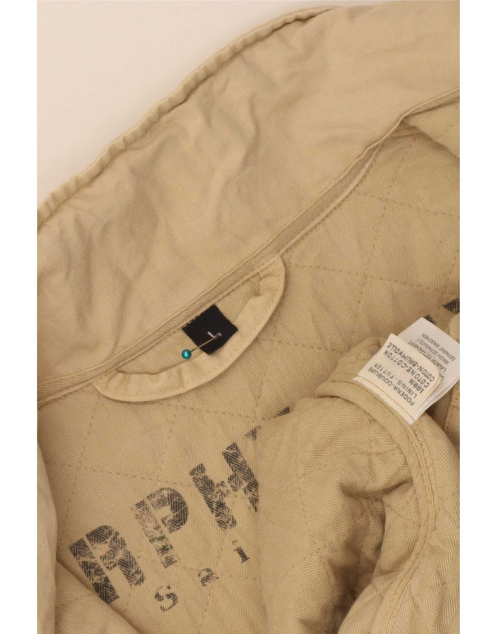 Murphy & Nye Mens Regular Fit Bomber Jacket UK 40 Large Beige Cotton