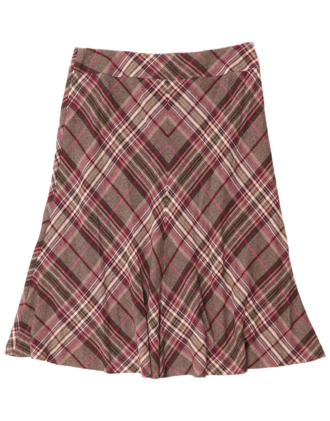 VIYELLA Womens A-Line Skirt UK 16 Large W36  Grey Check Wool