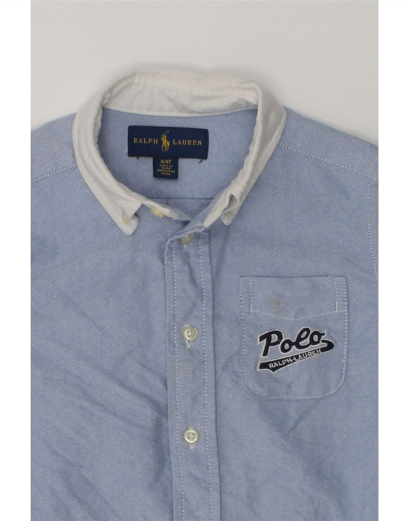 POLO RALPH LAUREN Boys Shirt 3-4 Years Blue Cotton | Vintage Polo Ralph Lauren | Thrift | Second-Hand Polo Ralph Lauren | Used Clothing | Messina Hembry 